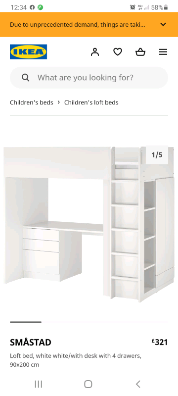 ikea kids bed with desk